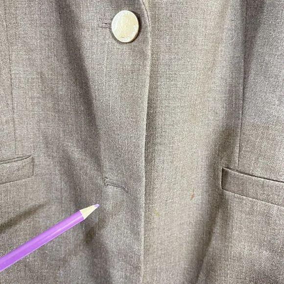 Calvin Klein Taupe Brown Blazer Womens Small Shoulder Pads Professional Business - Picture 3 of 7